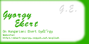 gyorgy ekert business card